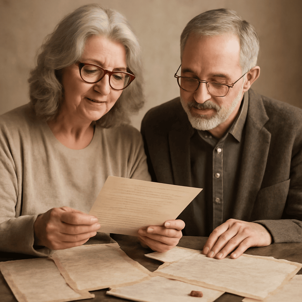 Alte Briefe Und Dokumente Gemeinsam Anschauen