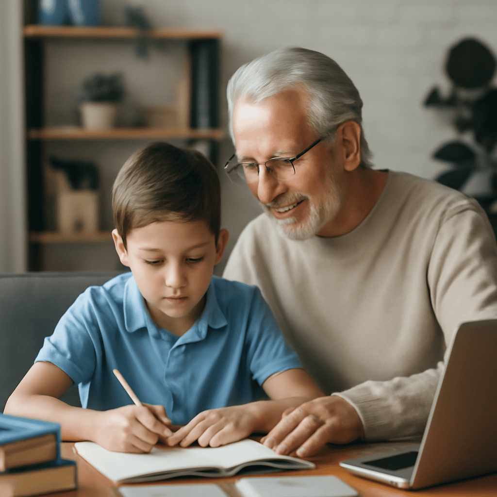 Enkel bei der Schulausbildung unterstützen