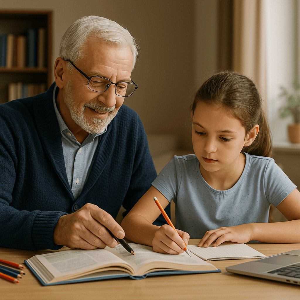 Enkel bei Schulausbildung unterstützen